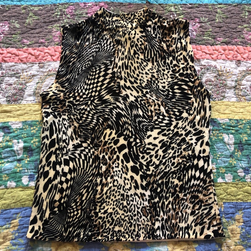 Leopard Optical Illusion Psychedelic Print Sleeve… - image 4